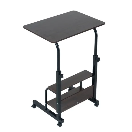 Modern Simple Small Metal Bedside Table with Wood