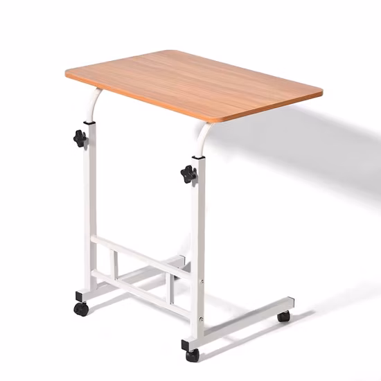 Modern Simple Small Metal Bedside Table with Wood