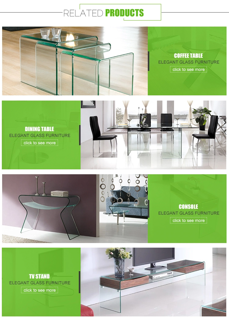 Modern Bent Glass Side Table in Clear Color